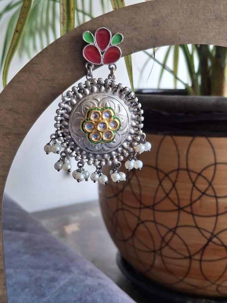 RED KRISHA SILVER POLISHED CHANDBALIS