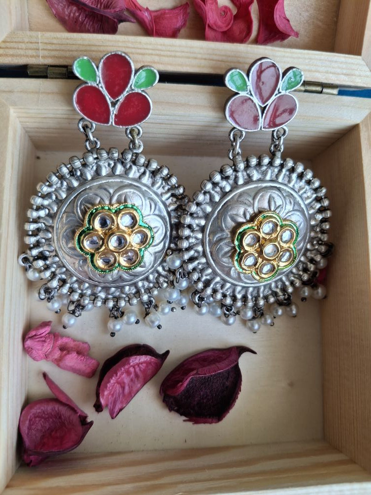 RED KRISHA SILVER POLISHED CHANDBALIS