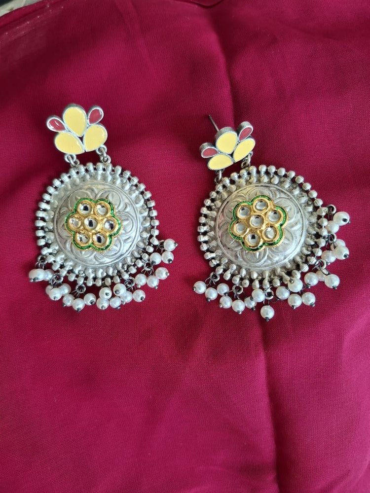 YELLOW KRISHA SILVER POLISHED CHANDBALIS