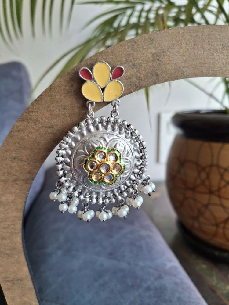 YELLOW KRISHA SILVER POLISHED CHANDBALIS