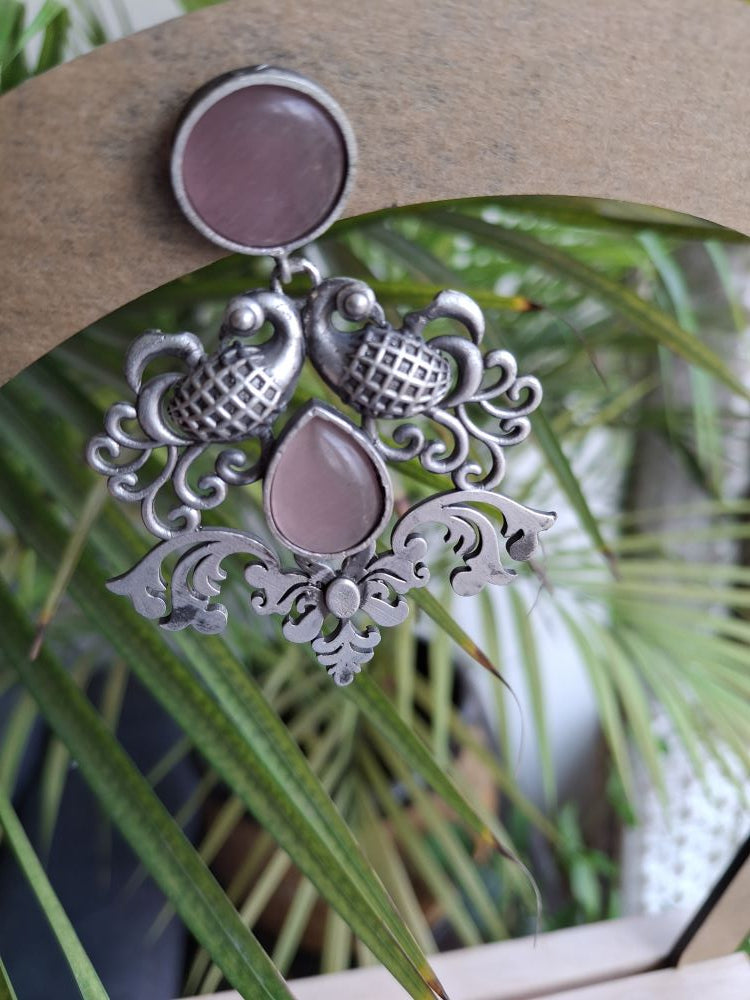 PINK KINA SILVER POLISHED DANGLER