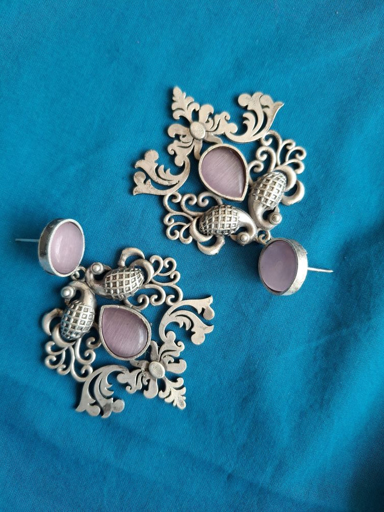 PINK KINA SILVER POLISHED DANGLER