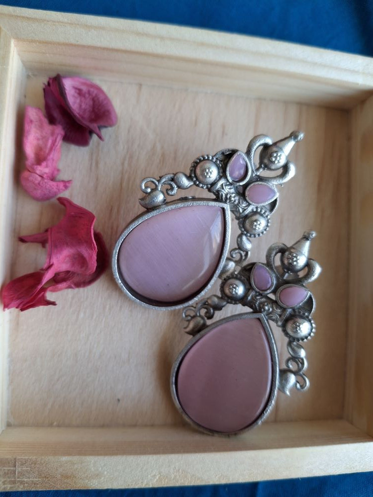 PINK MIRAYA SILVER POLISHED DANGLER