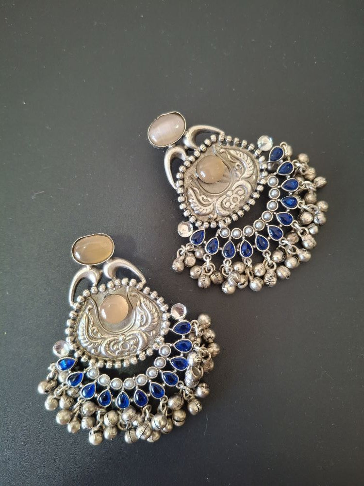 BLUE BATCH AAROHI SILVER POLISHED CHANDBALIS