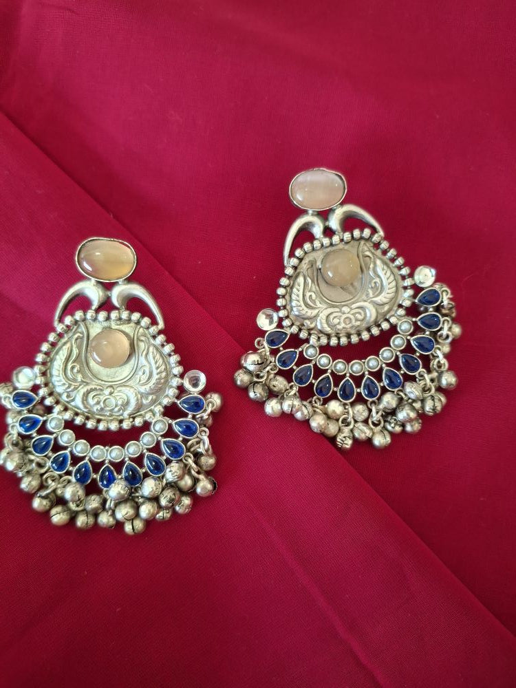 BLUE BATCH AAROHI SILVER POLISHED CHANDBALIS