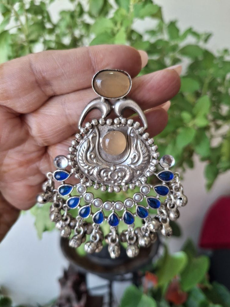 BLUE BATCH AAROHI SILVER POLISHED CHANDBALIS