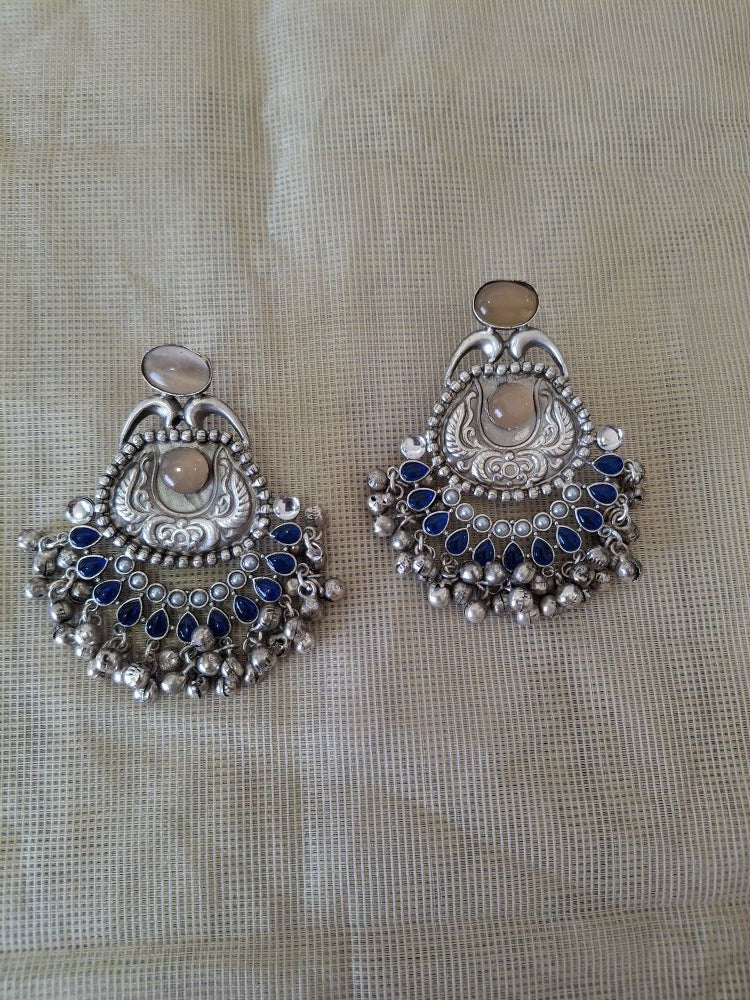 BLUE BATCH AAROHI SILVER POLISHED CHANDBALIS