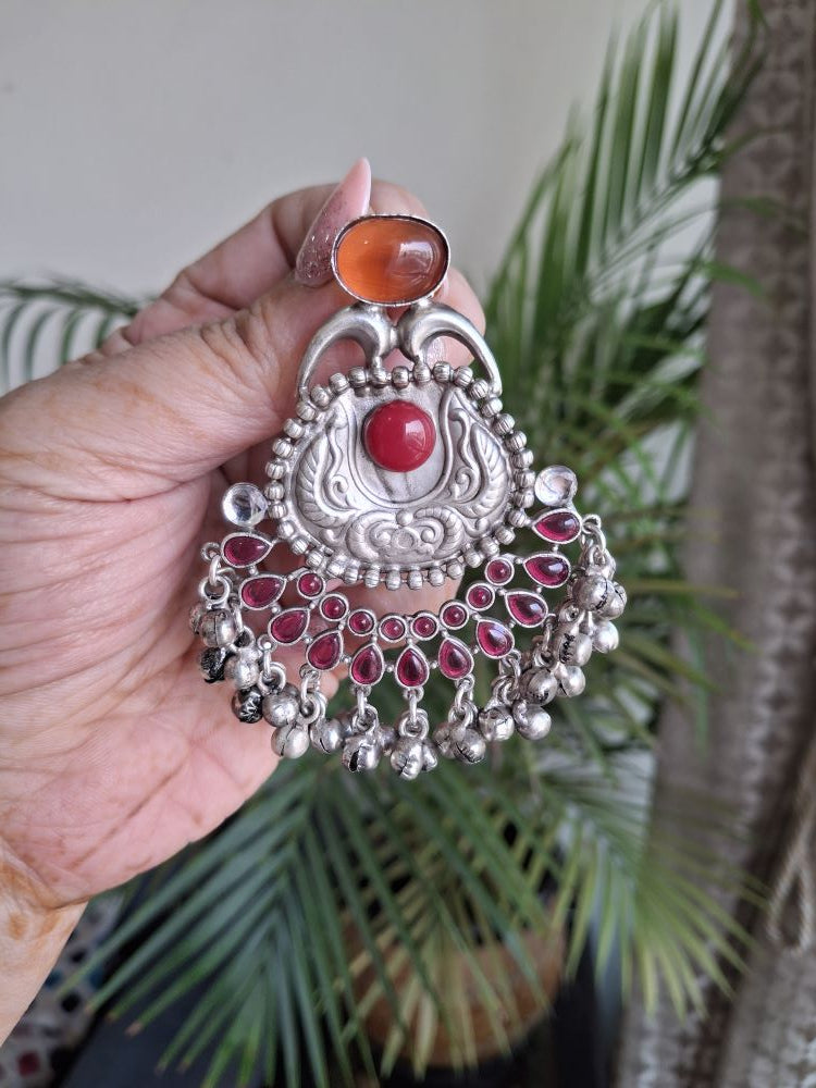 RED AAROHI SILVER POLISHED CHANDBALIS