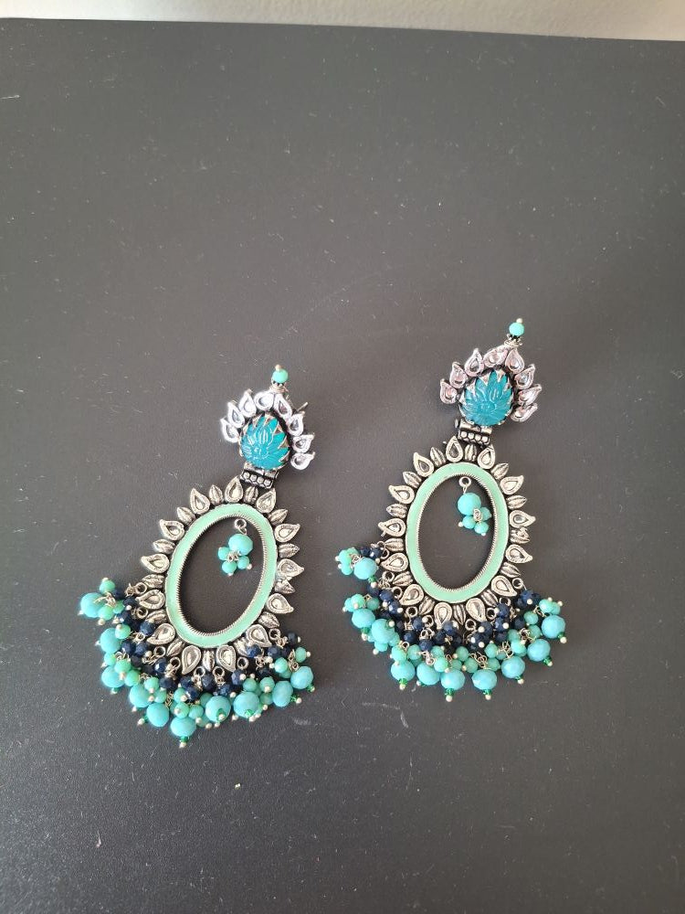 TURQUOISE AASHVI OXIDISED CHANBALIS