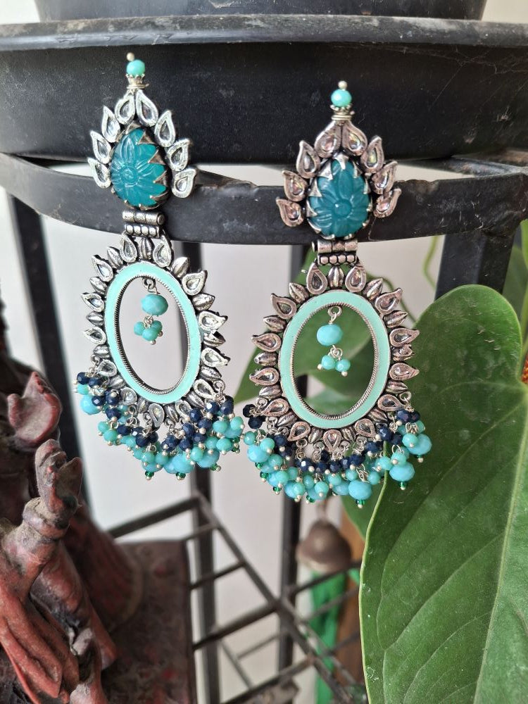 TURQUOISE AASHVI OXIDISED CHANBALIS