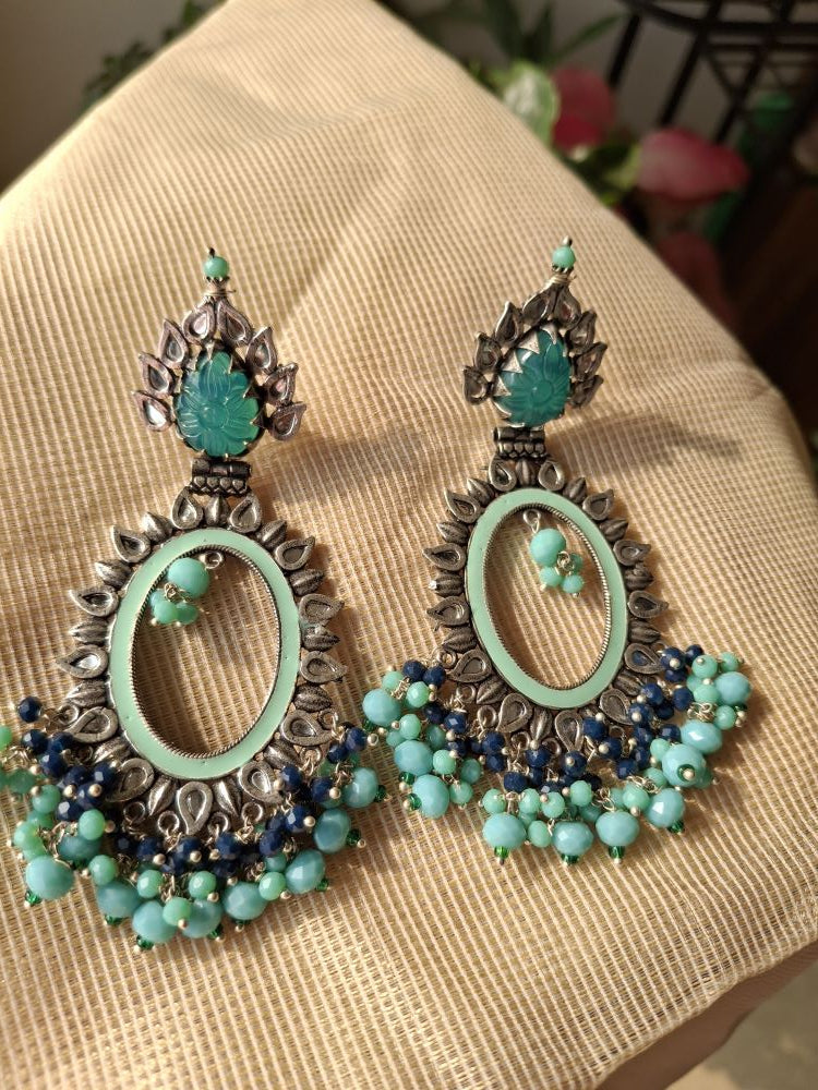 TURQUOISE AASHVI OXIDISED CHANBALIS
