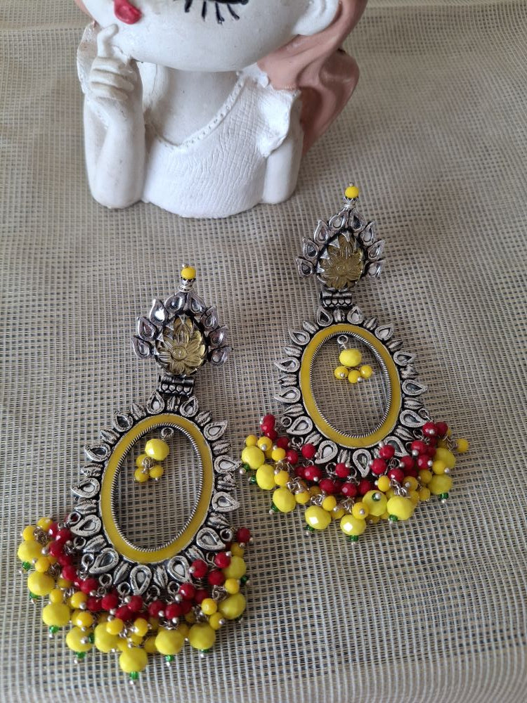 LEMON YELLOW AASHVI OXIDISED CHANBALIS