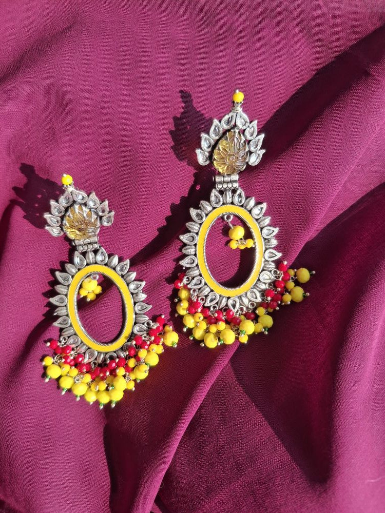 LEMON YELLOW AASHVI OXIDISED CHANBALIS