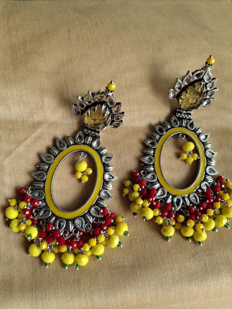 LEMON YELLOW AASHVI OXIDISED CHANBALIS
