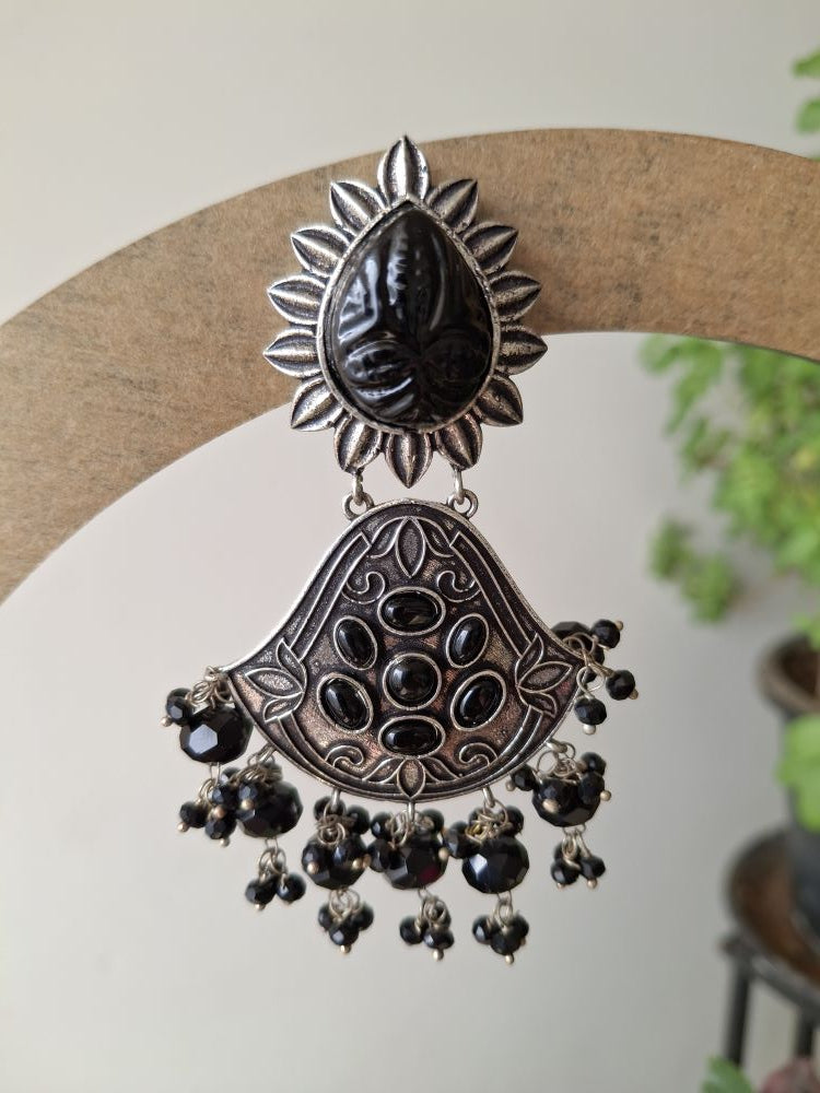 BLACK AAVYA OXIDISED CHANDBALIS