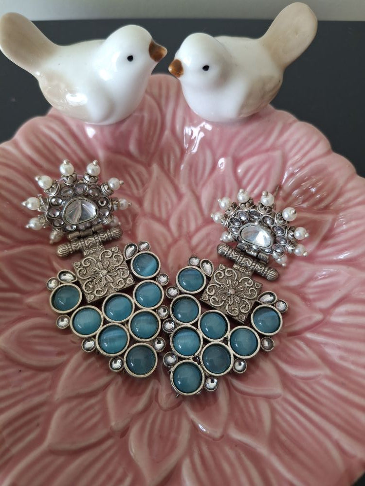 TURQUOISE AMAYRA SILVER POLISHED DANGLER