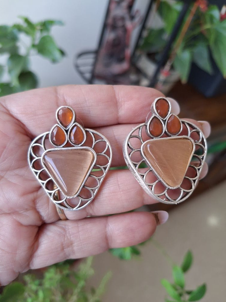 PEACH SHANAYA SILVER STUD