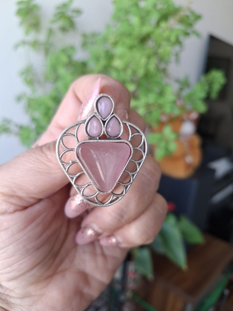 PINK SHANAYA SILVER STUD
