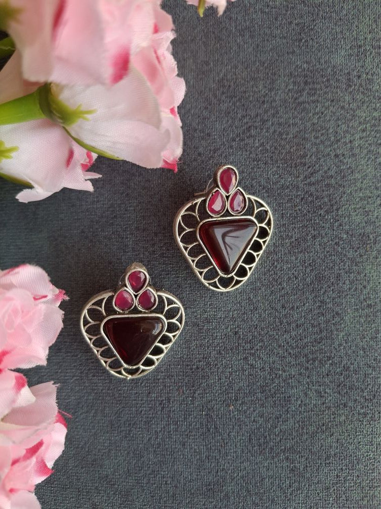 RED SHANAYA SILVER STUD