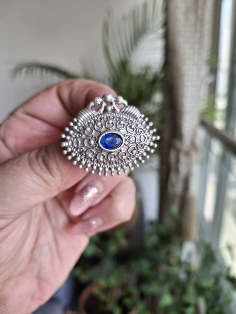 NAVY BLUE SIARA SILVER STUD