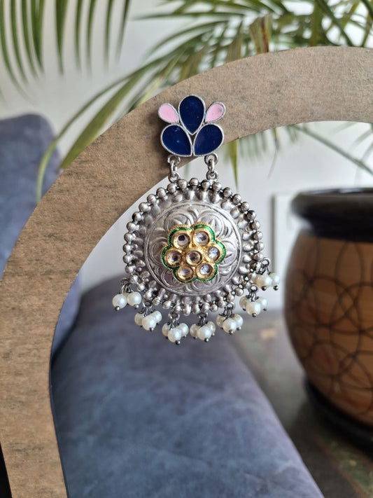 NAVY KRISHA SILVER POLISHED CHANDBALIS