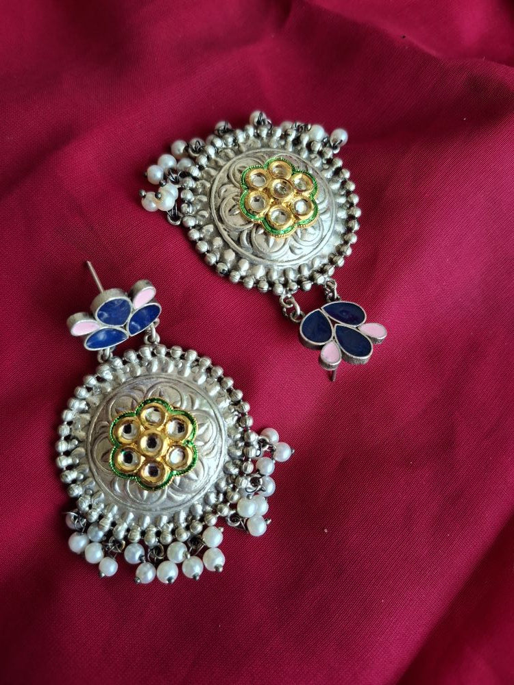 NAVY KRISHA SILVER POLISHED CHANDBALIS