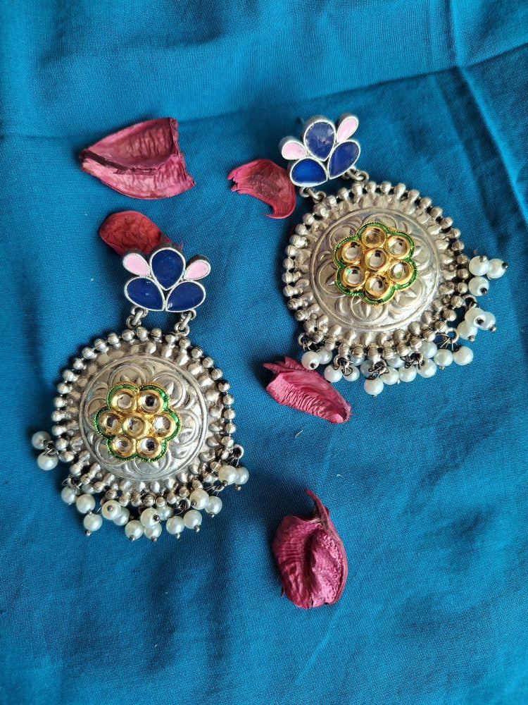 NAVY KRISHA SILVER POLISHED CHANDBALIS
