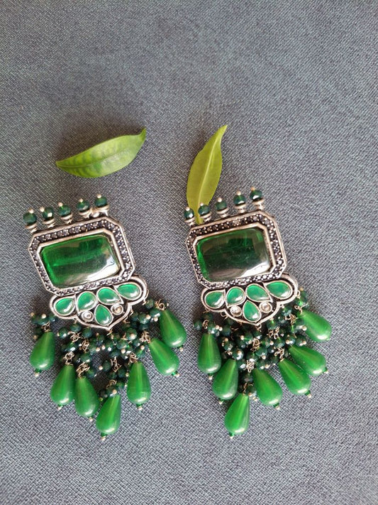 EMERALD AAHANA OXIDISED DANGLERS