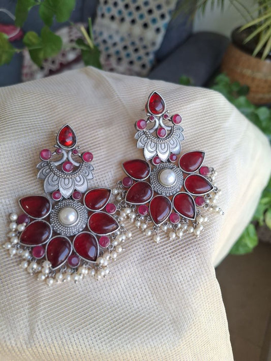 RED AARNA SILVER POLISH DANGLER