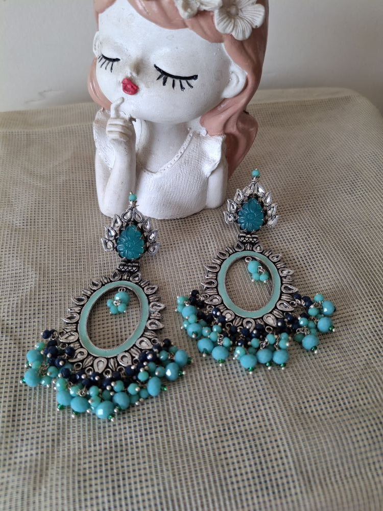 TURQUOISE AASHVI OXIDISED CHANBALIS