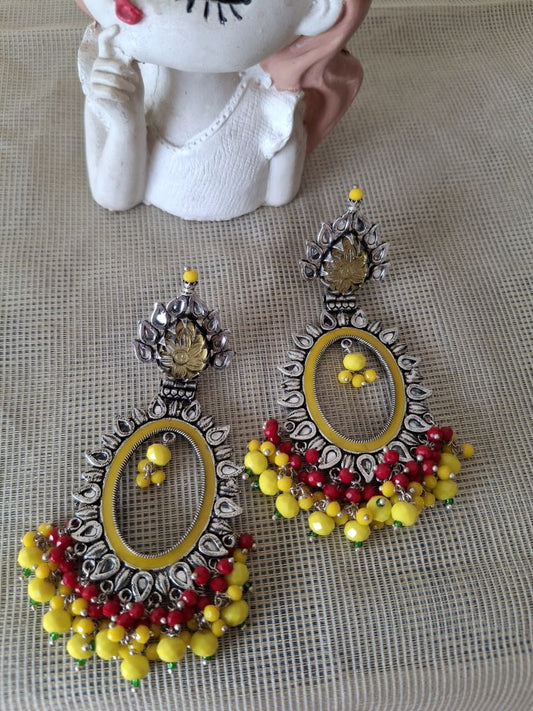 LEMON YELLOW AASHVI OXIDISED CHANBALIS