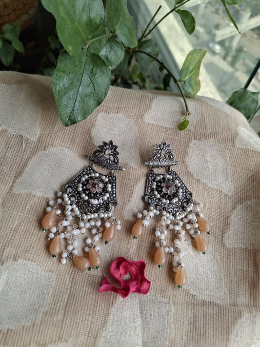 PEACH AMAYA OXIDISED DANGLER