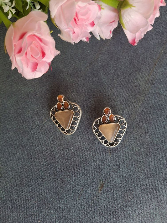 PEACH SHANAYA SILVER STUD