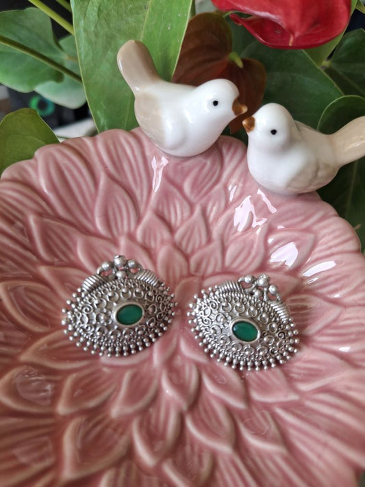 EMERALD SIARA SILVER STUD