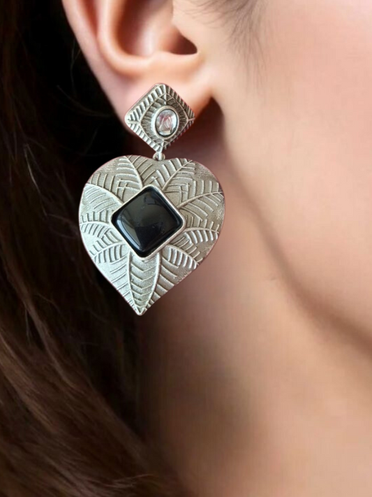 BLACK IRA SILVER POLISHED DANGLERS